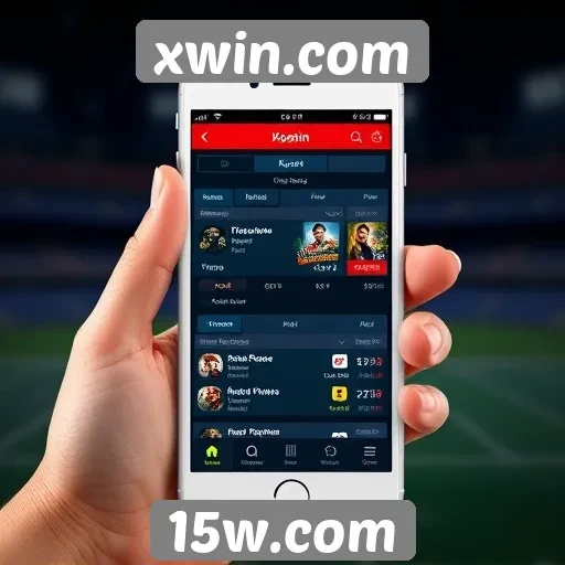 Funcionalidade mobile do site xwin.com em destaque